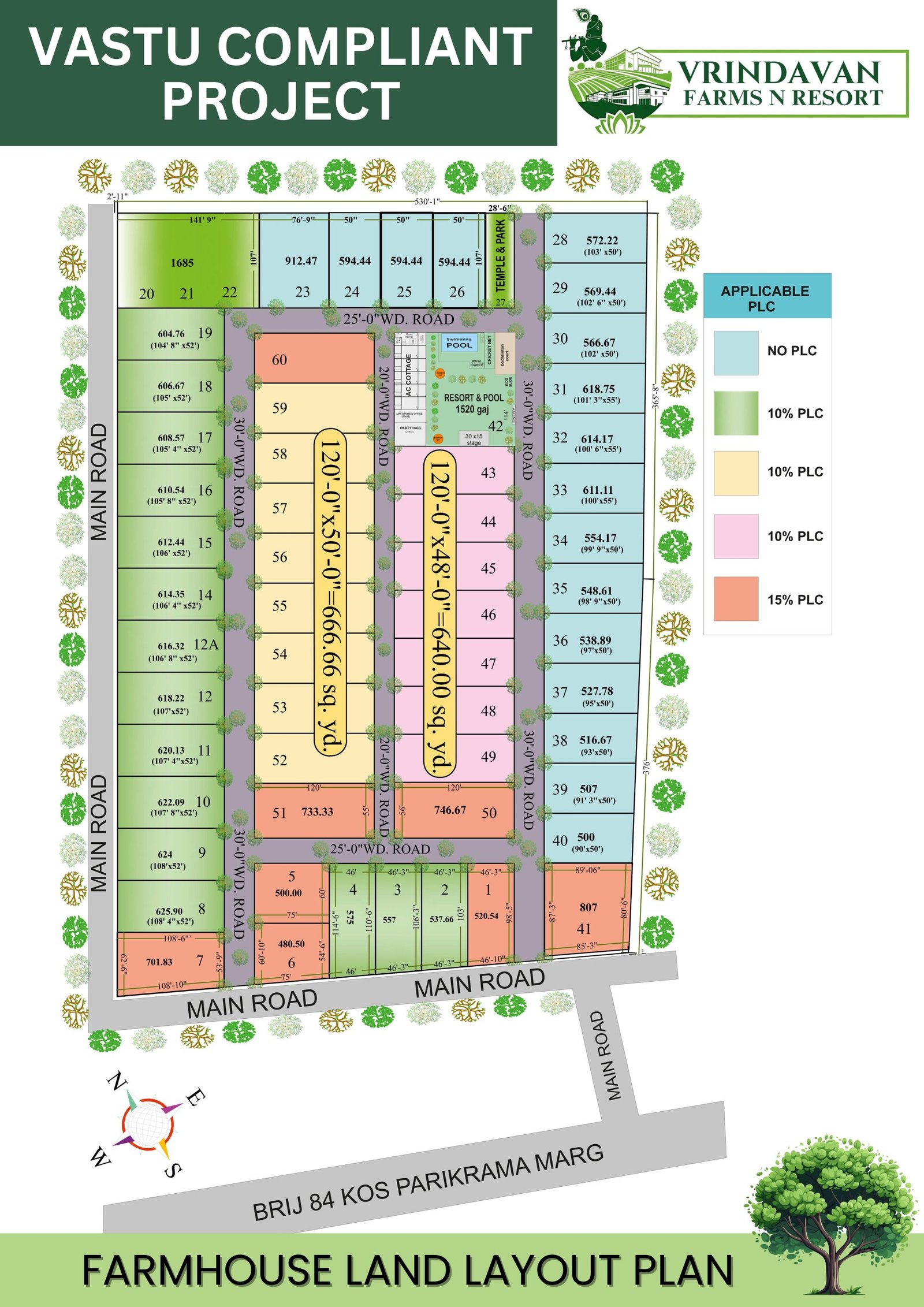 Vrindavan Farms N Resort Layout Plan