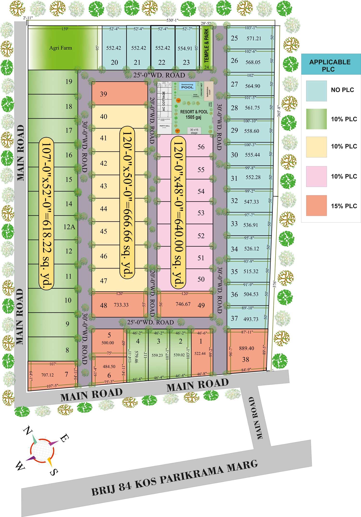 Vrindavan Farms N Resort Layout Plan